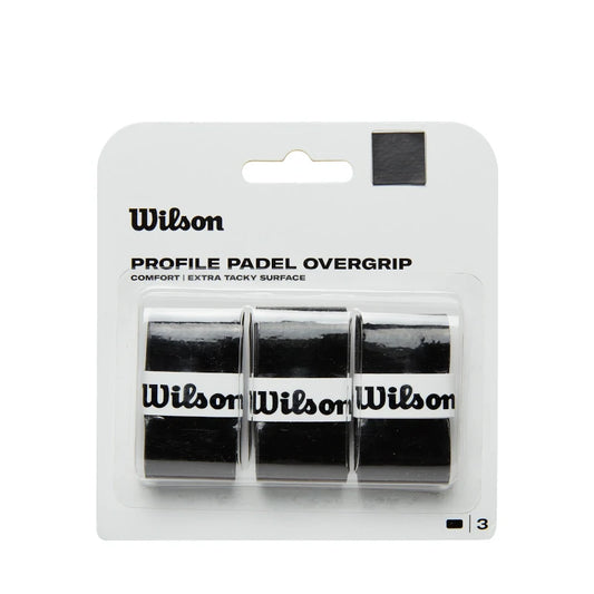 Pack 3 Wilson Profile Padel Overgrips Comfort Black